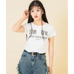 tシャツ メッセージリブトップス キ