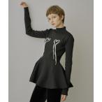 ショッピングハート ニット セーター ハートモチーフペプラムニット レディース