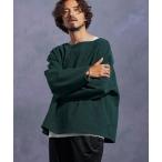 tシャツ mlt5306-ボートネックルーズシルエット起毛カットソー メンズ