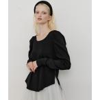 tシャツ ギャザーロングパフスリーブカットソー レディース