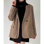 ジャケット テーラードジャケット 「チェック／無地」レイヤードデザインテーラードジャケット レディース