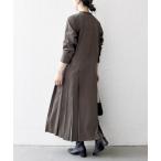 ショッピングバンド ワンピース SHIPS any:「洗濯機可能」ピーチスキン サイド プリーツ バンドカラー シャツ ワンピース