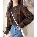 ニット セーター クラシカルなアラン編みが映える♪秋冬ムードをグッと高めるケーブルニットセーター レディース