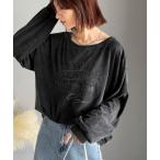 tシャツ 古着感のある緩さが今っぽ可愛い。綿100％前後2WAYワイドネックロンTEE（長袖） レディース