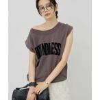 トレーナー スウェット オフショルロゴスウェットTシャツ レディース