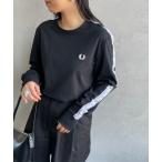 tシャツ 「WEB先行予約」「FRED PERRY/フレッドペリー」 トラックテープデザイン ワンポイントロゴ刺繍ロンT(WEB限定) レディース メ