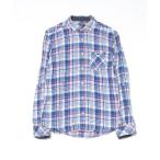 「BURBERRY BLACK LABEL」 チェック柄長袖シャツ 2 ブルー メンズ