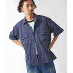 シャツ ストレッチ サッカー ミニ チェック 半袖 シャツ メンズ