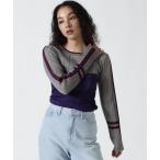 ニット セーター AULA AILA/アウラアイラ/BARE TOP SHEER RIB KNIT/ベアトップシアーリブニット レディース