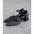 ショッピングストラップ パンプス グリッターストラップチャンキーヒール結婚式お呼ばれオケージョン同窓会