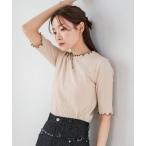 ショッピングバブ tシャツ ウェーブメローハーフスリーブリブカットソー レディース