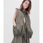 ベスト ジレ stand zip middle vest(スタンドジップミドル丈ベスト) レディース