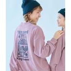 tシャツ 綿100% 大人 デビラボ プリント 袖リブ 長袖Tシャツ レディース