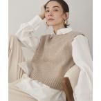 ベスト ジレ バックオープン ニット ベスト レディース