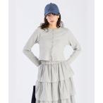 カーディガン ワッフル コンパクト ロングスリーブ カーディガン レディース