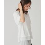 tシャツ 「手洗い可/接触冷感/日本製」シアーストライプ使いのジャージトップス レディース