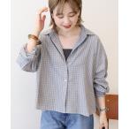 ショッピングブラウス ブラウス シャツ イージーケアチェックショート丈シャツ レディース
