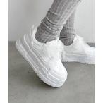 ショッピング厚底 スニーカー 「靴紐2種SET」フリルリボン厚底スニーカー レディース