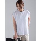 tシャツ シルケットノースリーブチュニック レディース