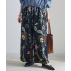 パンツ cloche ボタニカル柄ワイドパンツ レディース