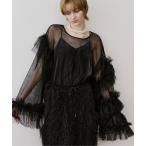 ショッピング卒業式 ブラウス シャツ ボリュームチュールギャザーデザインTOPS レディース