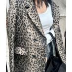 ジャケット テーラードジャケット ipugo ヒョウ柄テーラードジャケット レディース