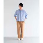 パンツ コットンリネン オックスストレッチパンツ レディース