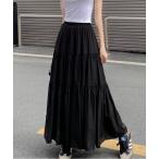 スカート タイアードマキシスカート