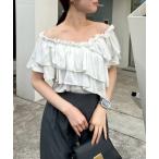 tシャツ マルチウェイオフショルフリルTシャツ レディース