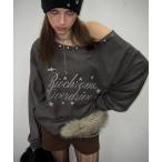 ショッピングスタッズ トレーナー スウェット 「ViVi掲載」スタッズ付き2WAYオフショルスウェット レディース