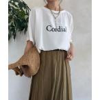 tシャツ ドルマンジョーゼットロゴTEE レディース