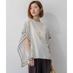 tシャツ 「汗じみ防止加工」スカーフプリントコンビ フレンチスリーブ カットソー レディース