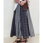 スカート パッチワークチェック柄スカート