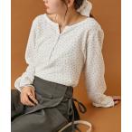 tシャツ 小花ヘンリーロンT レディース