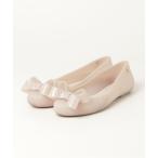 「melissa」 リボンフラットパンプス 24cm グレー レディース