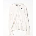 「Abercrombie&Fitch」 ジップアップパーカー S ホワイト メンズ