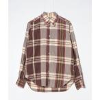 「INDIVIDUALIZED SHIRTS」 チェック柄長袖シャツ 15 1/2-33 ブラウン メンズ