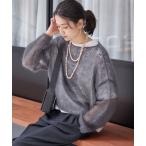 ショッピングメッシュ ニット セーター モヘヤ メッシュ プルオーバー レディース