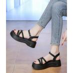 ショッピング厚底 サンダル サンダル クロス チューブ ストラップ 厚底 サンダル レディース