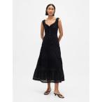 ワンピース レーストリミング ティアード マキシワンピース