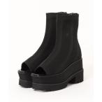 ショッピングブーツサンダル 「MURUA」 オープントゥブーツ 23.5 ブラック レディース