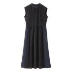 ワンピース スタンドカラーギャザーワンピース