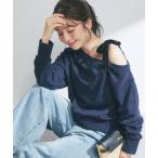 tシャツ 「オトナガーリー」ミニ裏毛オフショルリボンプルオーバー レディース