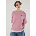 tシャツ フェイクレイヤードスクリプトロゴ Tシャツ レディース