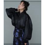 ma1 ma-1 「EMMEL REFINES」EM レザーライク サテン ブルゾン レディース