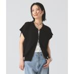 ショッピングポロ カーディガン フレンチスリーブ ジップ ポロ カーディガン レディース