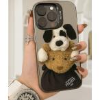 スマホケース 「 NOLITA / ノリータ 」 立体ぬいぐるみくま いぬ ダブルマスコット iPhone 11 / 11pro / 12 / 12p