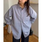 ブラウス シャツ 「AW先行予約/ユニセックス」ランダムストライプフリンジオーバーシャツ レディース メンズ