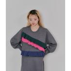 ショッピングフリル ワンピース 配色フリルティアードニットワンピース