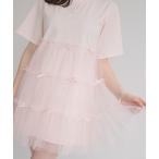ワンピース Tulle tiered cut sew mini one piece